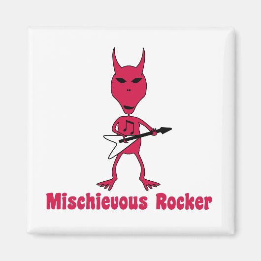Alien Mischievous Rocker Carré Magnet (Devant)