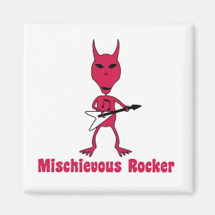 Alien Mischievous Rocker Square Magnet Magneet