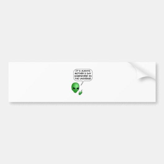 Alien Moederdag Bumpersticker (Voorkant)