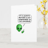 Alien Moederdag Kaart (Gele Bloem)