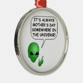 Alien Moederdag Metalen Ornament (Rechts)
