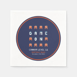 Alien monsters oranje video gaming verjaardagsfees servet