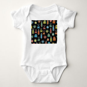 Alien Monsters: Schattigee naadloze Vintage Romper