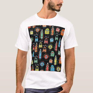 Alien Monsters: Schattigee naadloze Vintage T-shirt