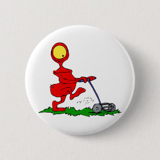 Alien Mowing Lawn Ronde Button 5,7 Cm