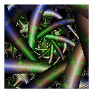 Alien Multicolor Fractal Art Perfect Poster
