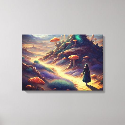 Alien Mushroom Planet Canvas Afdruk (Voorkant)