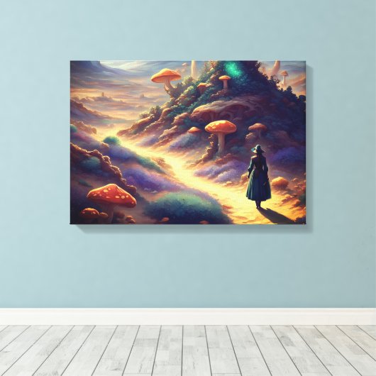 Alien Mushroom Planet Canvas Afdruk (Insitu (Houten vloer))