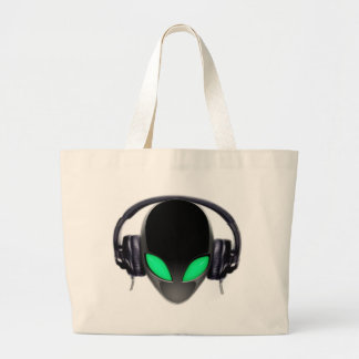Alien Music Lover DJ - Vloeiende walvisachtigen Grote Tote Bag
