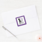 Alien Musician, Birthday Vierkante Sticker (Envelop)