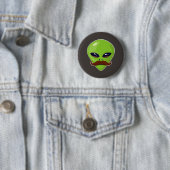 Alien Mustache Ronde Button 5,7 Cm (In situ)