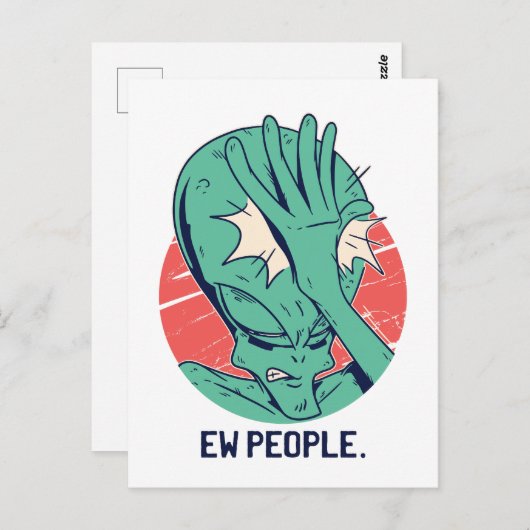 Alien New People Briefkaart (Voorkant / Achterkant)