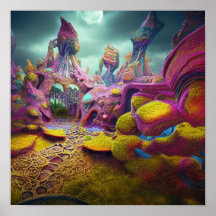 Alien Night Garden Psychedelic Lucid Dream