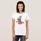 Alien op Handballspeler met handbal T-shirt (Voorkant volledig)