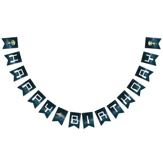 Alien Outer Space Happy Birthday Bunting Flags Vlaggetjes (Alle)