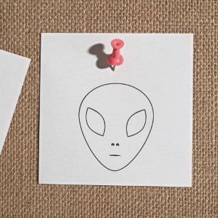 Alien Outline Rubber Stamp Rubberstempel
