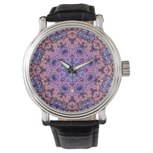 Alien Paarse Psychedelische Kaleidoscopische Manda Horloge