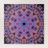 Alien Paarse Psychedelische Kaleidoscopische Manda Legpuzzel (Horizontaal)