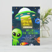 Alien party theme invitation (Debout devant)