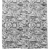 Alien Pattern Douchegordijn (Voorkant)