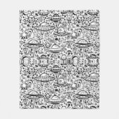 Alien Pattern Fleece Deken (Voorkant)