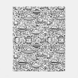Alien Pattern Fleece Deken