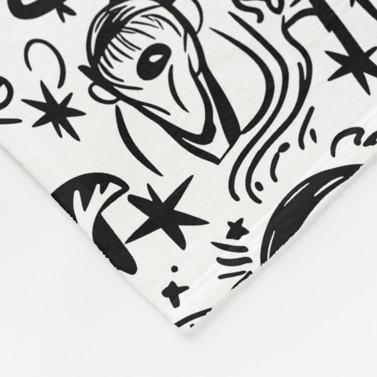 Alien Pattern Fleece Deken (Hoek)