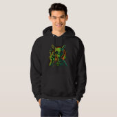 Alien Peace Hand Sign UFO Spaceship Hoodie (Voorkant volledig)