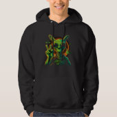 Alien Peace Hand Sign UFO Spaceship Hoodie (Voorkant)