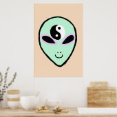 Alien Peace Head Prink (Mint) Poster (Keuken)