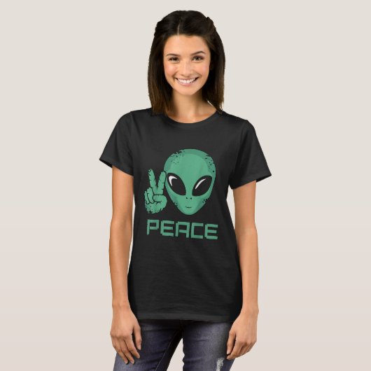Alien Peace Hippie Ufo T-shirt (Voorkant volledig)