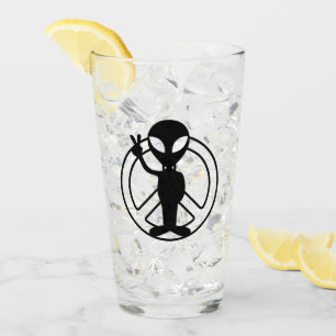 Alien Peace Sign Pint Drink glas