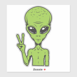 Alien Peace Symbol Funny Extraterrestrial Car Truc Sticker
