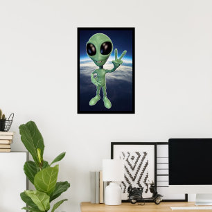 Alien - Peace V Sign Poster