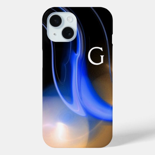 ALIEN PEARL / BLUE BLACK WHITE ABSTRACT Monogram Case-Mate iPhone Case (Achterkant)