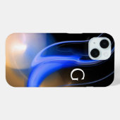 ALIEN PEARL / BLUE BLACK WHITE ABSTRACT Monogram Case-Mate iPhone Case (Achterkant (horizontaal))