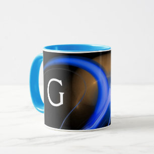 ALIEN PEARL Blue Oranje Black Fractals Mok