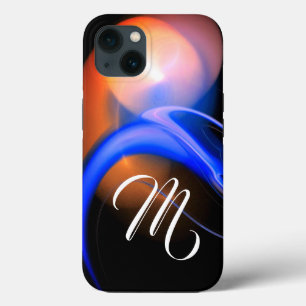 ALIEN PEARL MONOGRAM Pink Blue Fractal Swirls iPhone 13 Hoesje