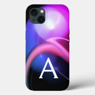 ALIEN PEARL MONOGRAM PinkPurple Fractal Swirls iPhone 13 Hoesje