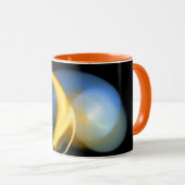 ALIEN PEARL Yellow Oranje Blue Black Fractals Mok (Voorkant rechts)