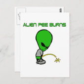 Alien Pee Burns Briefkaart (Voorkant / Achterkant)