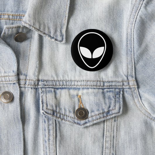 Alien pin-knop, geek ronde button 5,7 cm (In situ)