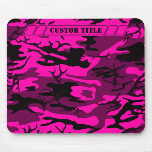 Alien Pink Camo Mousepad met aangepaste titel Muismat