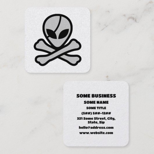 Alien Pirate Vierkante Visitekaartje (Voorkant / Achterkant)