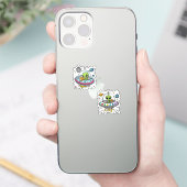 Alien Pizza Party Sticker - Grappige ruimte en piz (Telefoon)