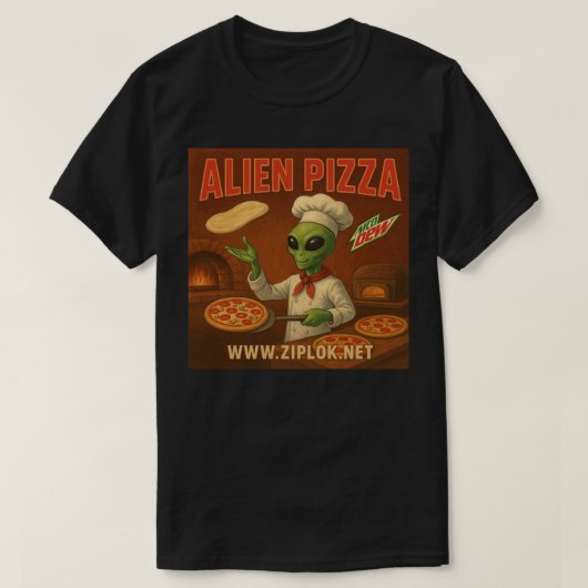 Alien Pizza - T-Shirt (Design devant)