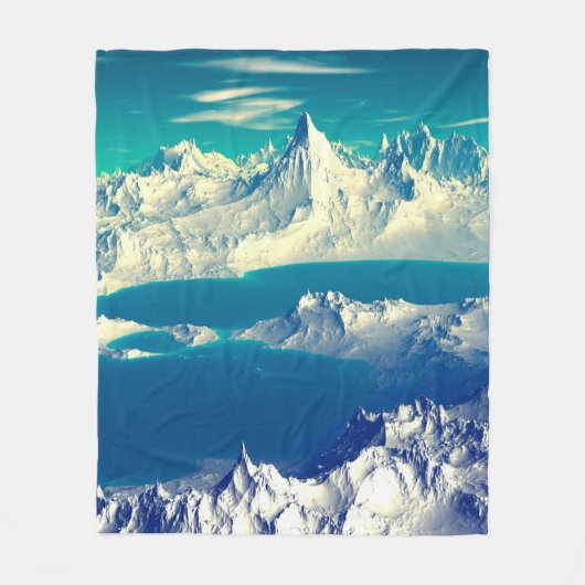 Alien Planet - 3D ed Computer Artwork. Rocks en s Fleece Deken (Voorkant)