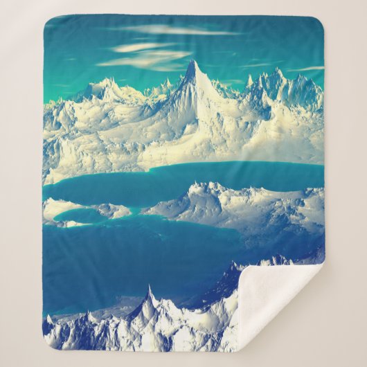 Alien Planet - 3D ed Computer Artwork. Rocks en s Sherpa Deken (Voorkant)