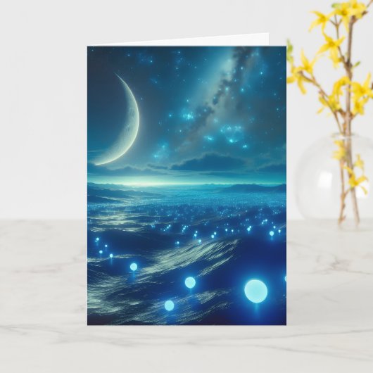 Alien Planet en Alien LifeForms in het blauw Kaart (Gele Bloem)