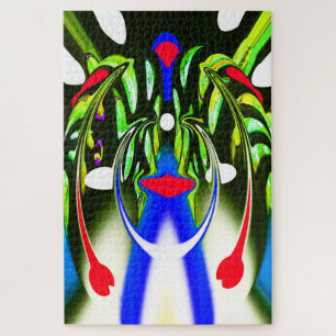 Alien plant leven in kunst legpuzzel